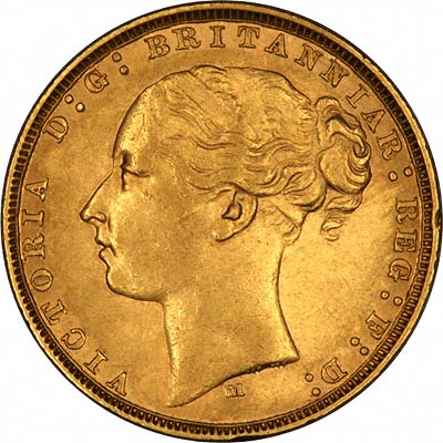 Obverse of Victoria Young Head Sovereign