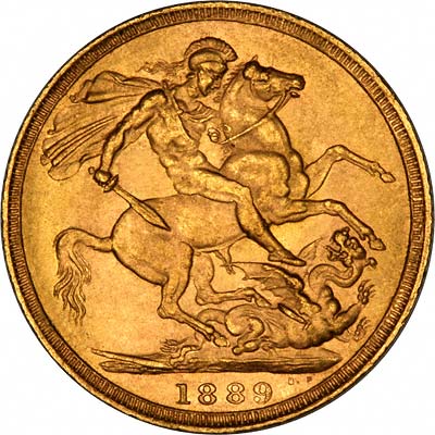 Our 1889 London Mint Gold Sovereign Reverse Photograph