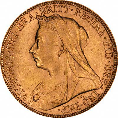 Obverse of Victoria Old Head Sovereign