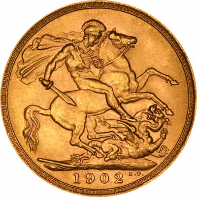 Reverse of 1902 London Mint Sovereign