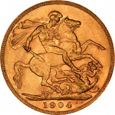 Reverse of 1904 London Mint Sovereign