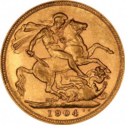 Reverse of 1904 Melbourne Mint Sovereign