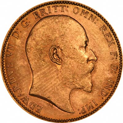 Our 1906 Edward VII Uncirculated Sovereign Obverse Photograph