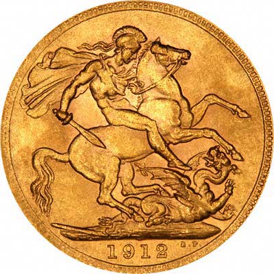 Reverse of 1912 London Mint Sovereign