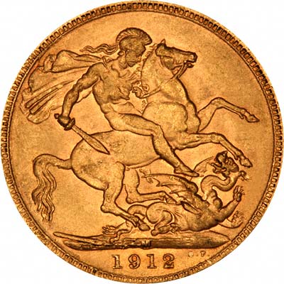 Reverse of 1912 Melbourne Mint Sovereign