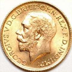 Our Old 1912 George V Uncirculated Sovereign Reverse Photograph