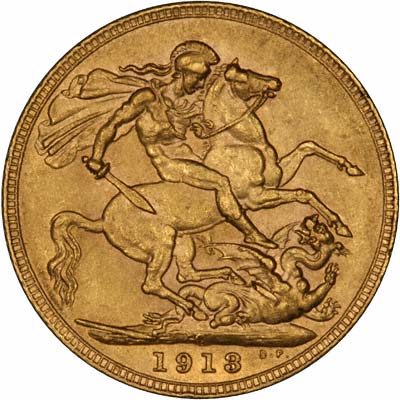 Reverse of 1913 Ottowa Mint Sovereign
