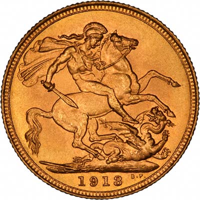 Reverse of 1913 Sydney Mint Sovereign
