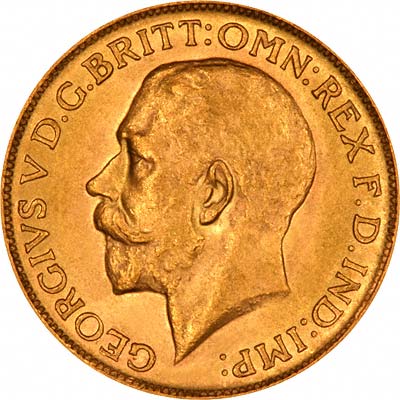Our 1914 Melbourne Mint Gold Sovereign Obverse Photograph