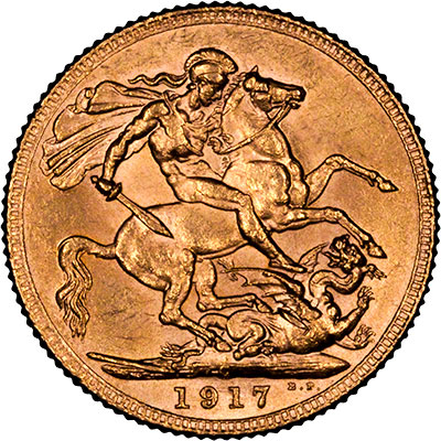 Reverse of 1917 Canada Mint Sovereign