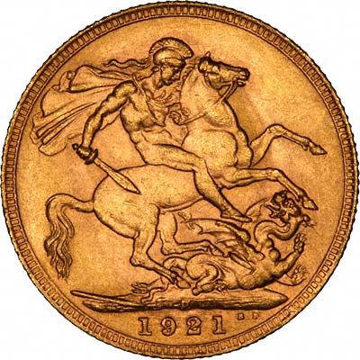 1921 George V Perth Mint Sovereign Reverse Photograph