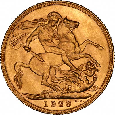 Reverse of 1923 Melbourne Mint Sovereign