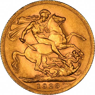 Reverse of 1923 Perth Mint Sovereign