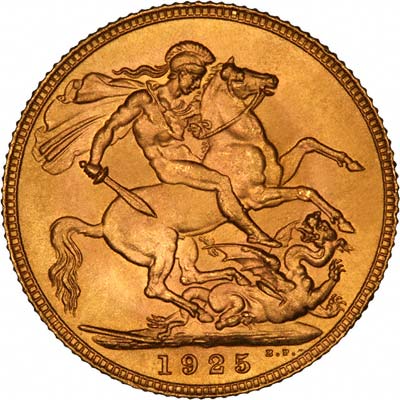 Reverse of 1925 London Mint Sovereign