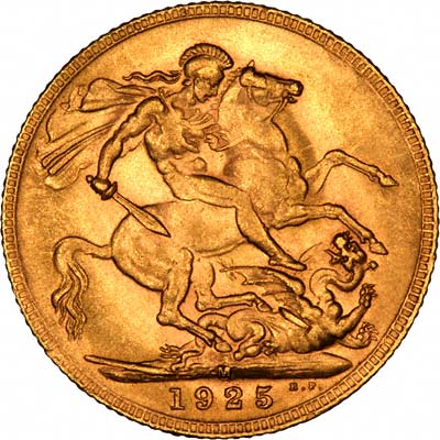 Our 1925 Melbourne Mint Sovereign Reverse Photograph