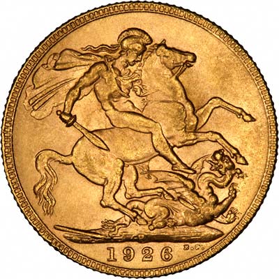 Reverse of 1926 P = Perth Mint Sovereign