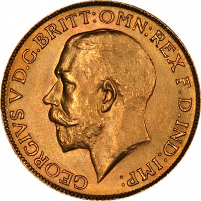 Obverse of 1928 Gold Sovereign