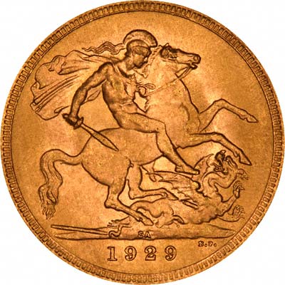Reverse of 1929 Pretoria Mint Sovereign