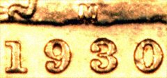 Detail Showing Date and M. Mintmark