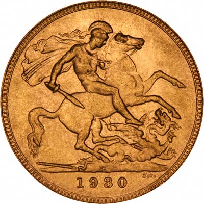 Our 1930 George V Gold Sovereign Reverse Photograph