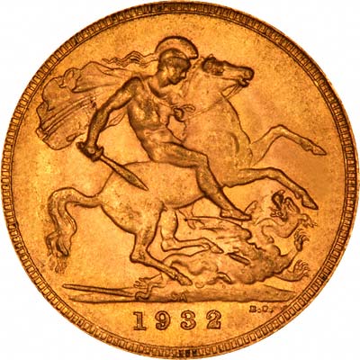 Our New Improved 1932 South African Mint Sovereign Reverse Photograph