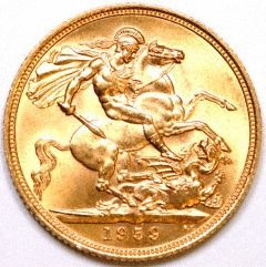 Our Old 1959 Gold Sovereign Reverse Photograph
