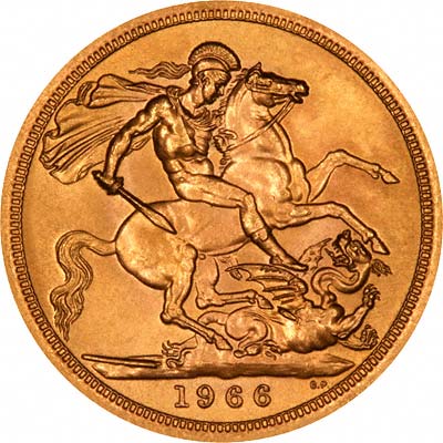 Our 1966 Queen Elizabeth II Gold Sovereign Reverse Photograph
