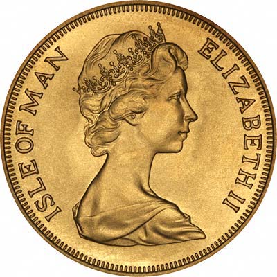 Obverse of 1973 Isle of Man Sovereign