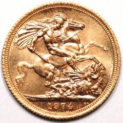 Our 1974 Gold Sovereign Reverse Photograph