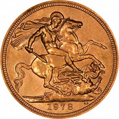 Our Mint Condition 1978 Gold Sovereign Reverse Photograph