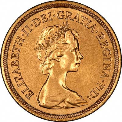 Obverse of 1980 Sovereign