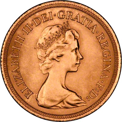 Obverse of 1980 Uncirculated Sovereign