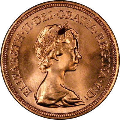 Obverse of 1981 Sovereign