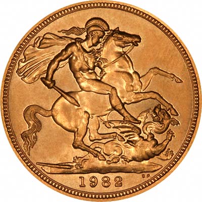 Our 1982 Gold Sovereign Reverse Photograph