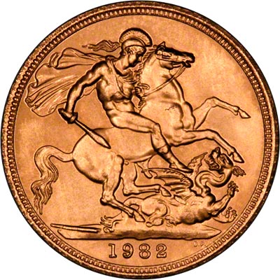 Reverse of 1982 Uncirculated Sovereign
