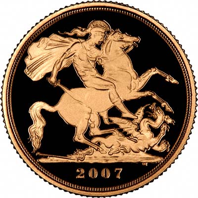 Our 2007 Gold Proof Sovereign Reverse Photograph