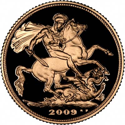 Our 2009 Proof Gold Sovereign Reverse Photograph
