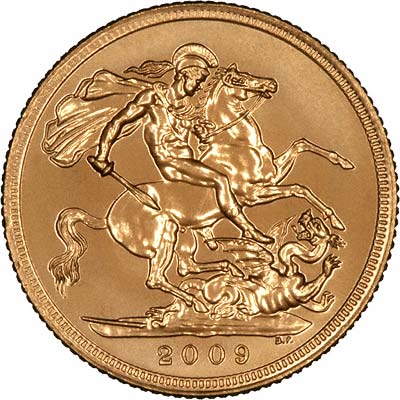 Our 2009 Gold Sovereign Reverse Photograph