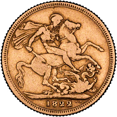 Reverse of 1822 George IV Sovereign