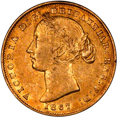Reverse of 1867 Australian Gold Sovereign