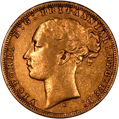  'S'' on Obverse of 1879 Sydney Mint Young Head St. George Reverse Gold Sovereign
