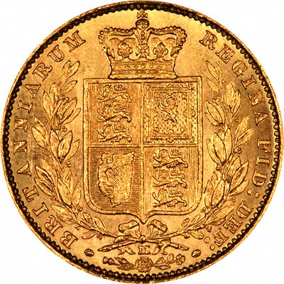 Reverse of Young Head St. George Melbourne Mint Gold Sovereign