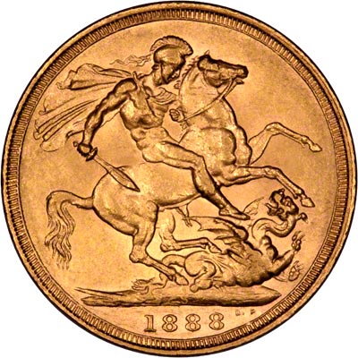 Reverse of 1888 Sydney Mint Sovereign