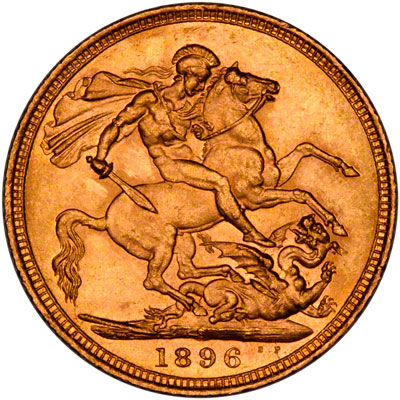 Reverse of 1896 Sydney Mint Sovereign