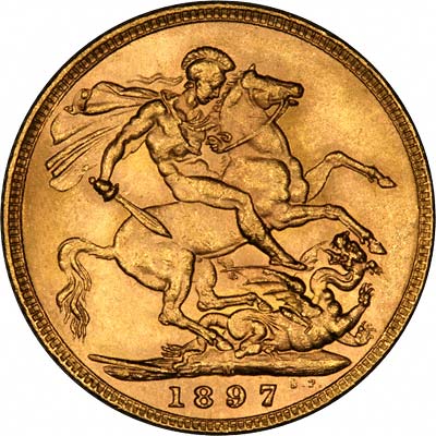 Our 1897 Victoria Old Head Sovereign Reverse Image