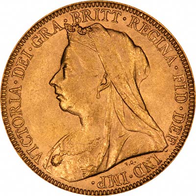 Obverse of 1893 Old Head Gold Sovereign