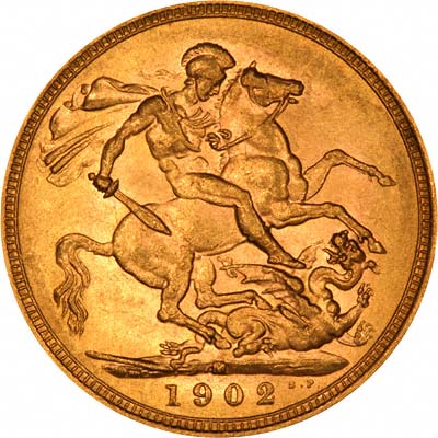 Reverse of 1902 Melbourne Mint Sovereign