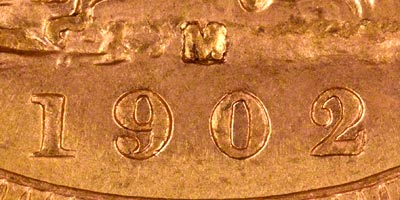 1902 Melbourne Mint Sovereign - Close Up of Date