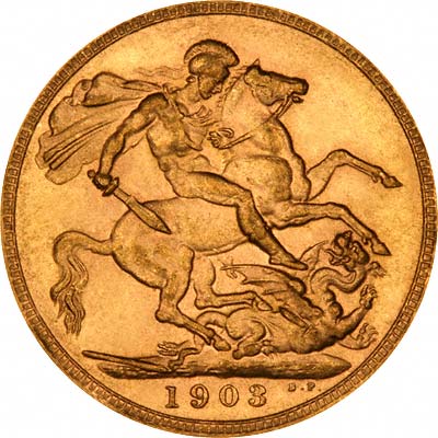 Our 1903 Edward VII London Mint Gold Sovereign Reverse Photograph