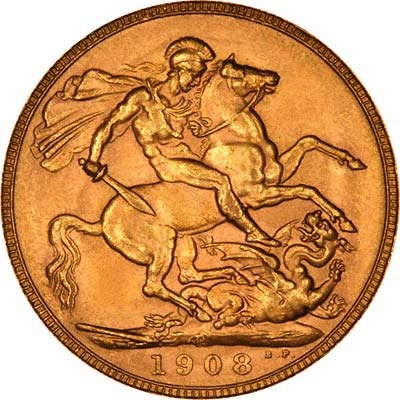 Reverse of 1908 Perth Mint Sovereign